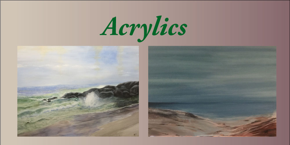 acrylic paintings, seascapes, oceanscapes, blue skies